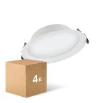Confezione Multipack 4x Ledvance Downlight LED Alu DN200 25W 2370lm 100D - 840 Bianco Freddo | 215mm - IP44 