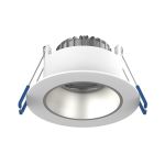 Noxion Faretti LED Ares Profondo Bianca 6W 540lm 927-940 3CCT - con Inner Il Anello Argento | Ritaglio 68mm